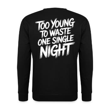 Lebe jeden Moment - Unisex Pullover - Schwarz - Hinten - Michal (187cm)