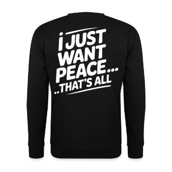 Nur Frieden Bitte - Unisex Pullover - Schwarz - Hinten - Michal (187cm)