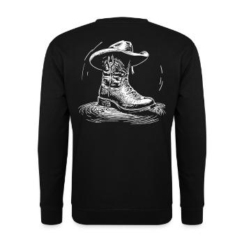 Western Line Dance - Unisex Pullover - Schwarz - Hinten - Michal (187cm)