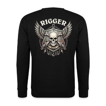 RIGGER-TRUPP - Unisex Pullover - Schwarz - Hinten - Michal (187cm)