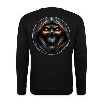 Dark Hooded Skull - Unisex Pullover - Schwarz - Hinten - Michal (187cm)