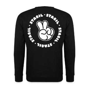 STABIL - PEACE - Unisex Pullover - Schwarz - Hinten - Michal (187cm)