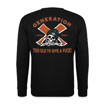 Generation X - Vintage Design - Unisex Pullover - Schwarz - Hinten - Michal (187cm)