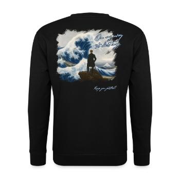 On my way to destiny  - Unisex Pullover - Schwarz - Hinten - Michal (187cm)