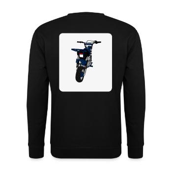 Das vertraute Hemd eines Mopedfahrers - Unisex Pullover - Schwarz - Hinten - Michal (187cm)