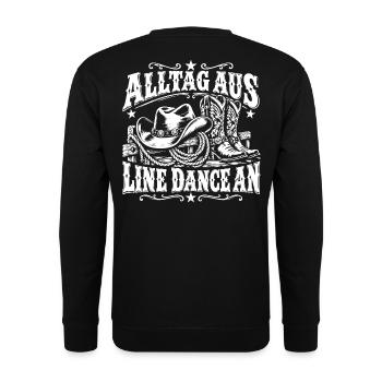 Alltag aus Line Dance an - Unisex Pullover - Schwarz - Hinten - Michal (187cm)