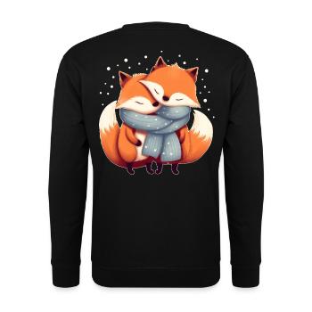 Couple de renards - Sweat-shirt Unisexe - noir - Dos - Michal (187cm)
