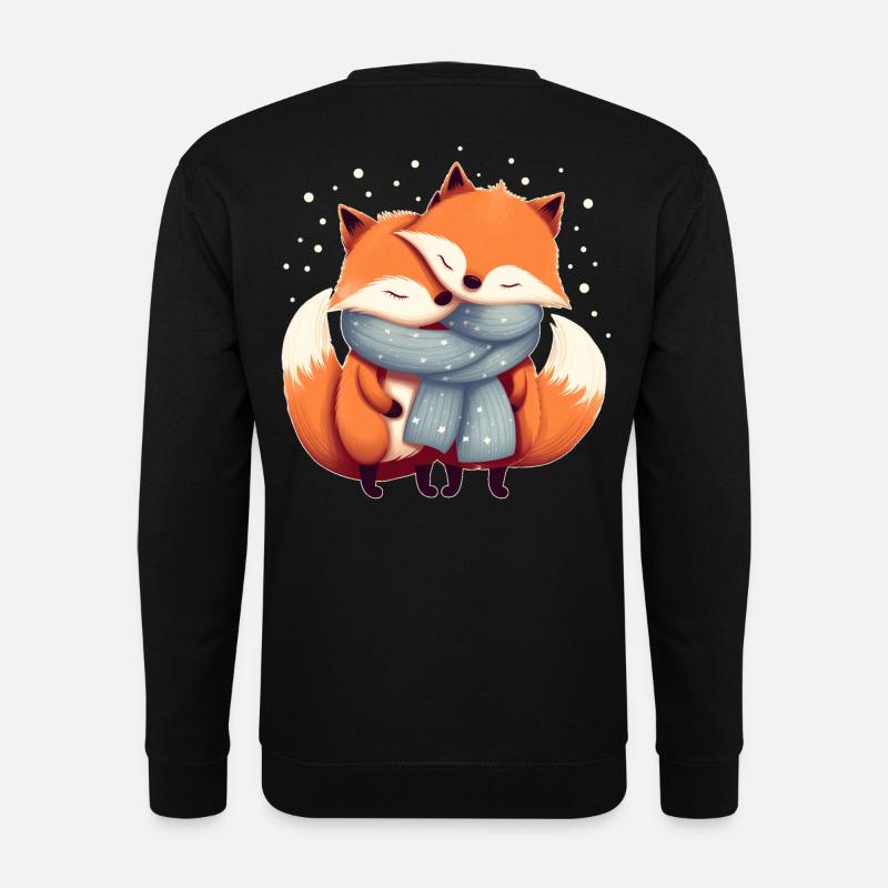 Fuchs Paar - Unisex Pullover - Schwarz