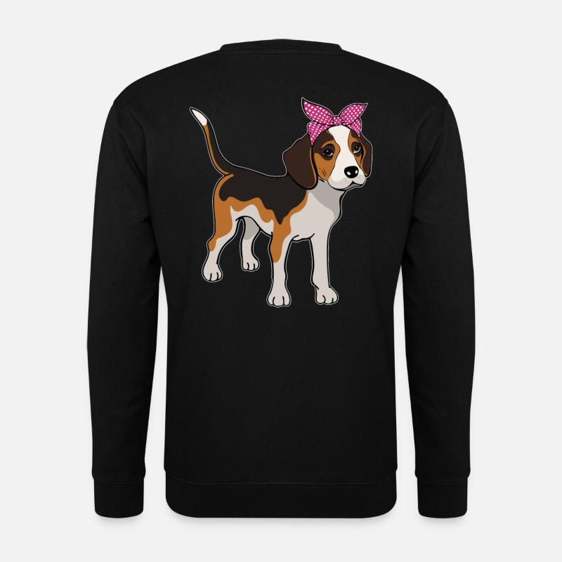 Beagle mit Schleife Beaglebesitzer Geschenk - Unisex Pullover - Schwarz