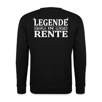 Legende in Rente Ornament - Unisex Pullover - Schwarz - Hinten - Alina (178cm)