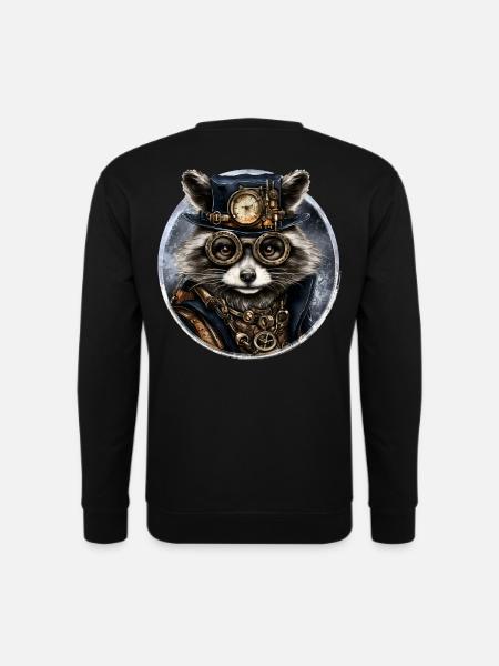 Raton laveur steampunk - Sweat-shirt Unisexe - noir