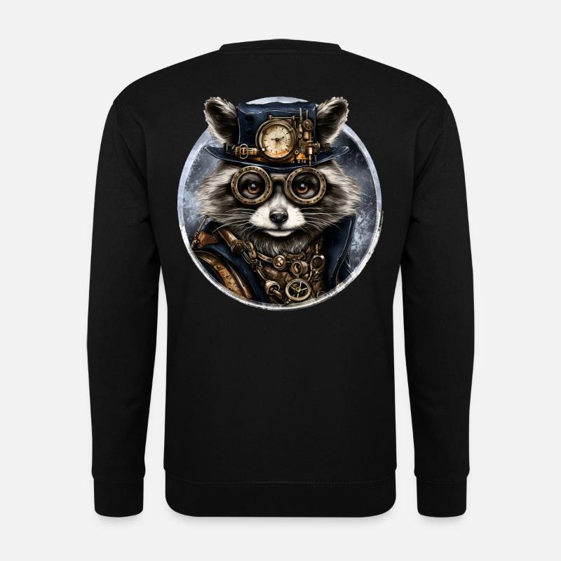 Steampunk Raccoon - Unisex Sweatshirt - black