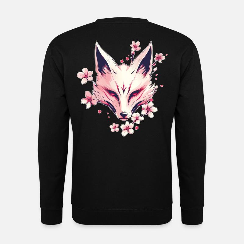 Fox Japanese Mask - Unisex Sweatshirt - black