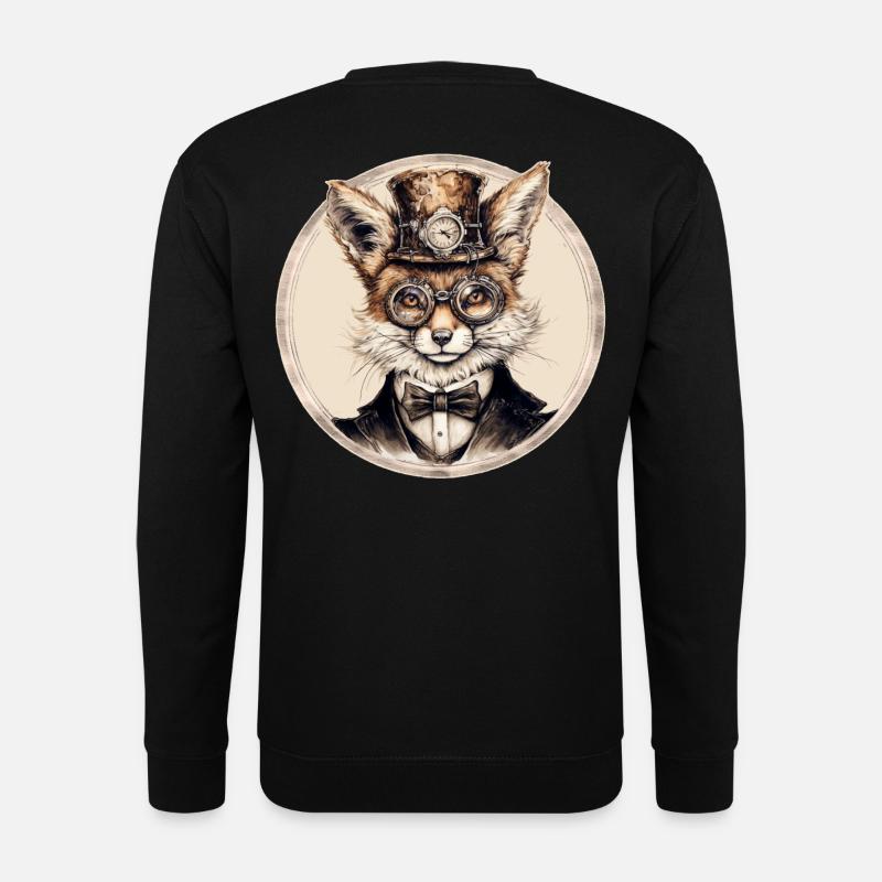 Steampunk Fox - Unisex Sweatshirt - black