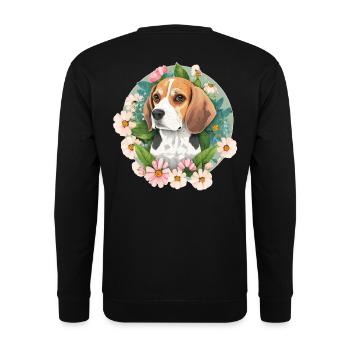 Beagle Hundehalter - Unisex Pullover - Schwarz - Hinten - Alina (178cm)