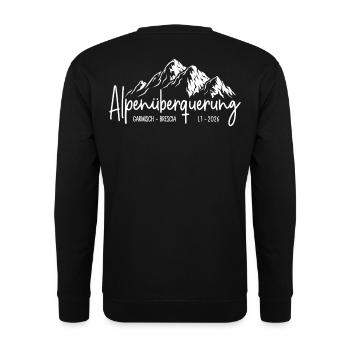 Alpenüberquerung L1 Garmisch Brescia 2026  - Unisex Pullover - Schwarz - Hinten - Michal (187cm)