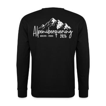 Alpenüberquerung 2026 München Venedig - Unisex Pullover - Schwarz - Hinten - Michal (187cm)