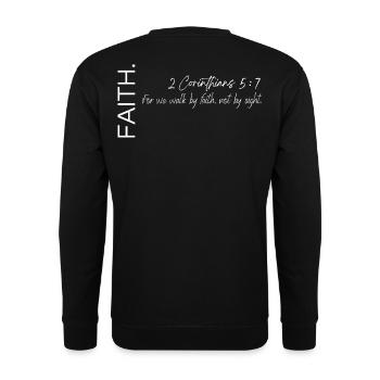 Glaube - 2. Korinther 5,7 Christlicher Plan - Unisex Pullover - Schwarz - Hinten - Alina (178cm)