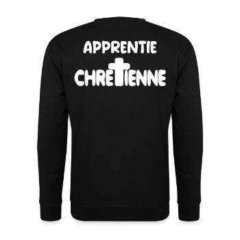 Christlich-katholisches Gottgeschenk - Unisex Pullover - Schwarz - Hinten - Alina (178cm)