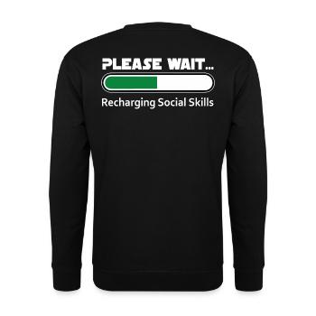 Introverti qui recharge ses compétences sociales - Dark BG - Sweat-shirt Unisexe - noir - Dos - Alina (178cm)