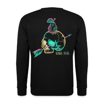 Skull pear yellow - Sweat-shirt Unisexe - noir - Dos - Alina (178cm)