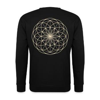 Sacred Geometry Flower - Unisex Sweatshirt - black - Back - Alina (178cm)