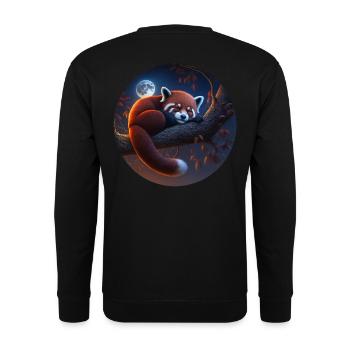 Red panda - Unisex Sweatshirt - black - Back - Alina (178cm)