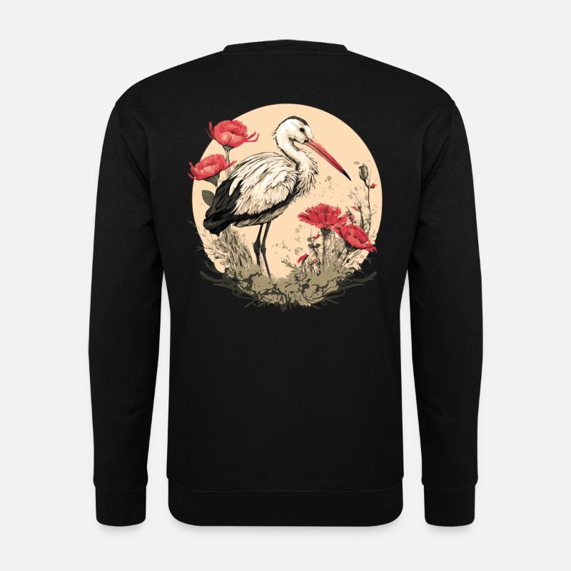 Storch Weißstorch - Unisex Pullover - Schwarz