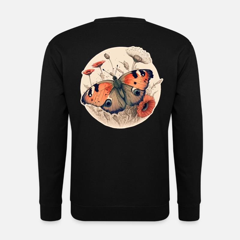 Papillon paon - Sweat-shirt Unisexe - noir