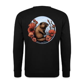 Beaver beaver protection - Unisex Sweatshirt - black - Back - Alina (178cm)