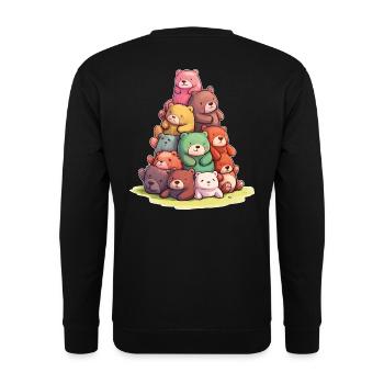 Funny teddy bears Colorful bears - Unisex Sweatshirt - black - Back - Alina (178cm)
