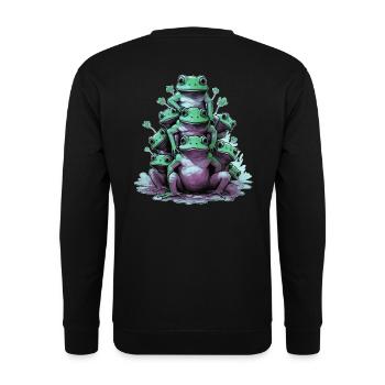 Funny frogs - Unisex Sweatshirt - black - Back - Alina (178cm)