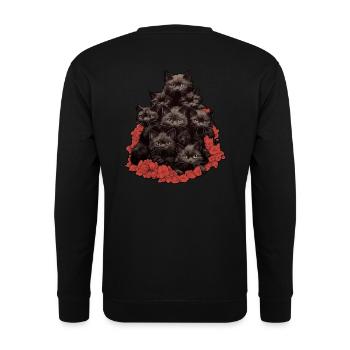 Schwarze Katzen - Unisex Pullover - Schwarz - Hinten - Alina (178cm)