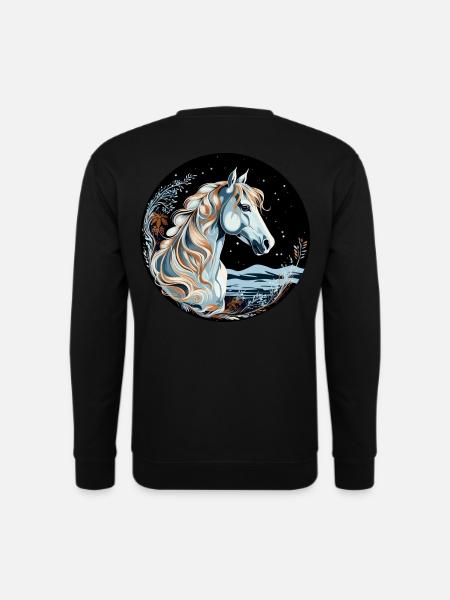 Pferd Winter - Unisex Pullover - Schwarz