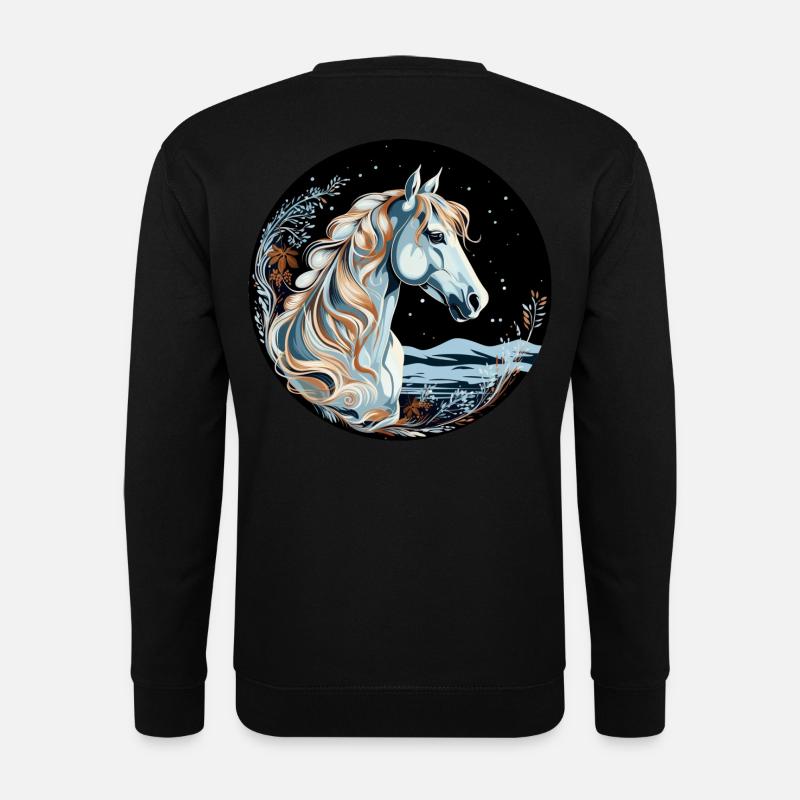 Pferd Winter - Unisex Pullover - Schwarz