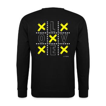 Love White Yellow - Unisex Sweatshirt - black - Back - Alina (178cm)