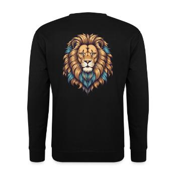 Lion's head with colorful mane - Unisex Sweatshirt - black - Back - Alina (178cm)