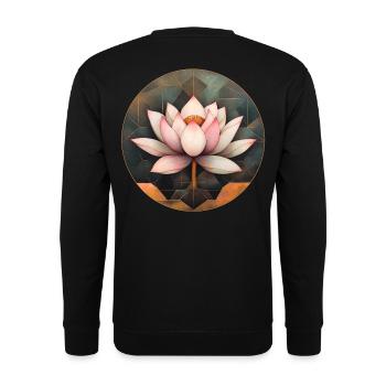 Lotus Flower - Unisex Sweatshirt - black - Back - Alina (178cm)