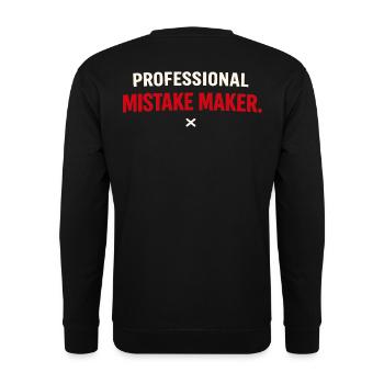 Professional Mistake Maker – Single Humor - Unisex Sweatshirt - black - Back - Alina (178cm)