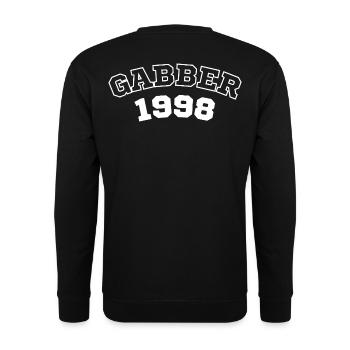 Gabber Sports Rave outfit - Hardcore music  - Sweat-shirt Unisexe - noir - Dos - Alina (178cm)