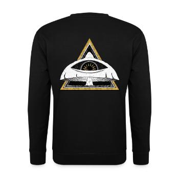 Psychedelic Magic Mushroom - Unisex Sweatshirt - black - Back - Alina (178cm)