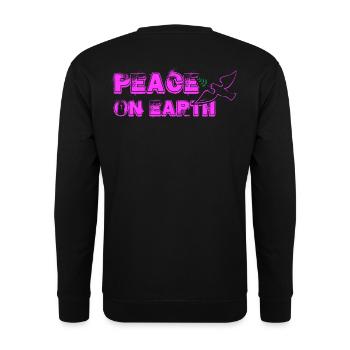Paix sur Terre avec Oiseau rose - Sweat-shirt Unisexe - noir - Dos - Alina (178cm)