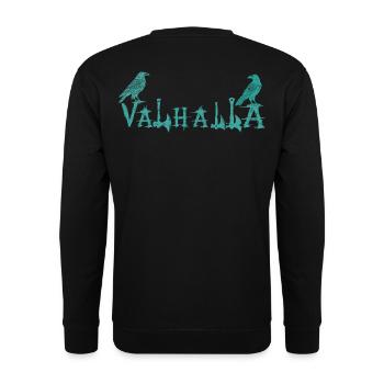 Valhalla Runenraben Stil Shirt - Unisex Pullover - Schwarz - Hinten - Alina (178cm)