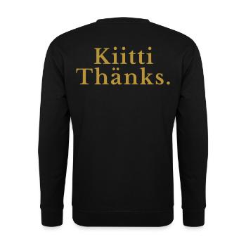 Thanked Thänks – Lustiger Dankeshumor - Unisex Pullover - Schwarz - Hinten - Michal (187cm)