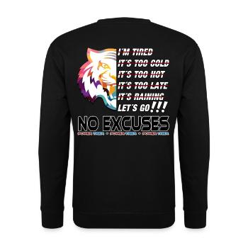 Power Tiger Bootcamp Tiger Gesicht halb plus NO EX - Unisex Pullover - Schwarz - Hinten - Alina (178cm)