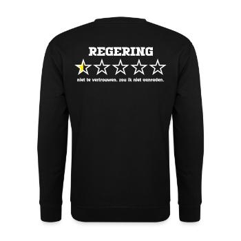 Government5starwhite - Unisex Pullover - Schwarz - Hinten - Michal (187cm)