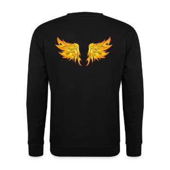 Feuerflügel - Unisex Pullover - Schwarz - Hinten - Alina (178cm)