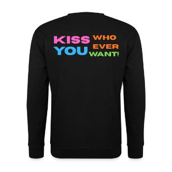 Pride / CSD / LGBTQ+ Design "Kiss" - Unisex Sweatshirt - black - Back - Alina (178cm)