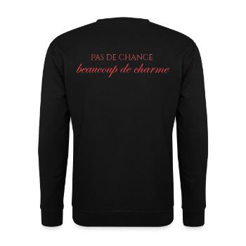 Die Kunst des Charmes trotz allem - Unisex Pullover - Schwarz - Hinten - Michal (187cm)