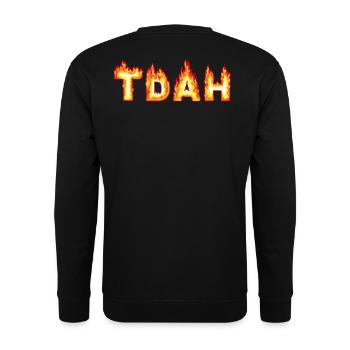 TDAH Flammes - Sweat-shirt Unisexe - noir - Dos - Alina (178cm)